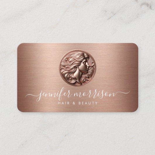 Chique Roos Gold Cameo Beauty, Haar, Huidverzorgin Visitekaartje (Voorkant)