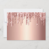 Chique Roos Gold Dripping Glitter Matron of Honor Kaart (Achterkant)