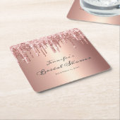 Chique Roos Gold Glitter Drips Script Vrijgezellen Kartonnen Onderzetters (Schuin)