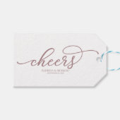Chique Roos Gold Script juicht wijnfles Labels Cadeaulabel (Voorkant (Horizontaal))