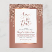 Chique Roos Gold Sparkle Glitter Drips Save the Da Briefkaart (Voorkant)