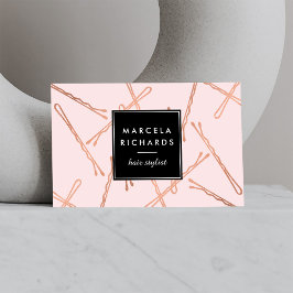 Chique Roos Goud Bobby Pins Haar Stylist Salon Roz Visitekaartje