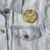 Chique Roos Goud Classy Logo Schoonmaak Service Go Ronde Button 5,7 Cm (In situ)
