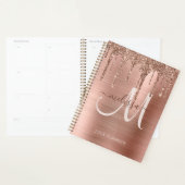 Chique Roos Goud Dripping Glitter Geborsteld Metaa Planner (Display)