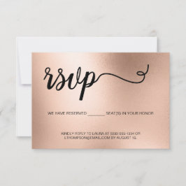 Chique Roos Goud Elegante Typografie Glitter RSVP Kaartje