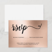 Chique Roos Goud Elegante Typografie Glitter RSVP Kaartje (Voorkant / Achterkant)