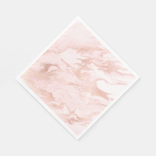 Chique Roos Goud en Blush gemarmerde papieren serv Servet (Hoek)