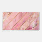 Chique roos goud meisjesachtig geometrisch bureaumat (Voorkant)