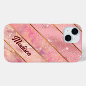 Chique roos goud meisjesachtig geometrisch Case-Mate iPhone case (Achterkant (horizontaal))