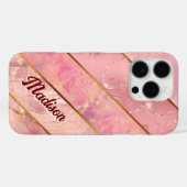 Chique roos goud meisjesachtig geometrisch Case-Mate iPhone case (Achterkant (horizontaal))