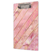 Chique roos goud meisjesachtig geometrisch klembord (Links)