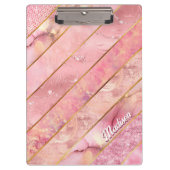 Chique roos goud meisjesachtig geometrisch klembord (Voorkant)