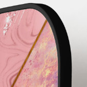 Chique roos goud meisjesachtig geometrisch pickleball paddle (Links Detail)