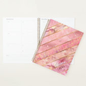 Chique roos goud meisjesachtig geometrisch planner (Display)