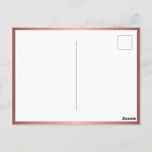 Chique Roos Goud Metallic Foto Verjaardag Dank u Briefkaart (Achterkant)