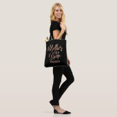 Chique Roos Goud Modern Moeder van de bruid Monogr Tote Bag (Op model)