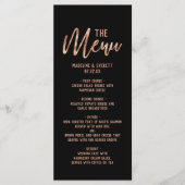Chique Roos Goud Moderne Typografie Bruiloft Menu (Voorkant)