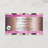 Chique Roos Goud Roze Glitter Sparkle Stars Toevoe Visitekaartje (Achterkant)