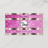 Chique Roos Goud Roze Glitter Sparkle Stars Toevoe Visitekaartje (Voorkant)