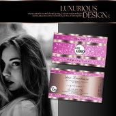 Chique Roos Goud Roze Glitter Sparkle Stars Toevoe Visitekaartje