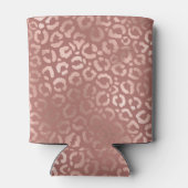 Chique Roos Goud Roze Leopard Cheetah Dierenprint Blikjeskoeler (Achterkant)