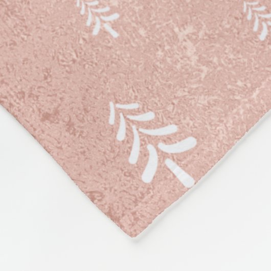 Chique roos goud wit kerstboompatroon fleece deken (Hoek)