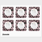 Chique Roos Goud Zwart Koe Vlekken Dank u Vierkante Sticker (Vel)