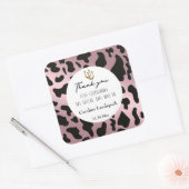 Chique Roos Goud Zwart Koe Vlekken Dank u Vierkante Sticker (Envelop)