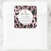 Chique Roos Goud Zwart Koe Vlekken Dank u Vierkante Sticker (Tas)