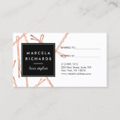 Chique Roos Gouden Bobby Pins Haar Salon Verwijzin Aanbevelingskaartje (Achterkant)