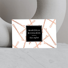 Chique Roos Gouden Bobby Pins Haar Stylist Salon Visitekaartje