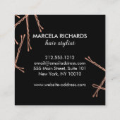 Chique Roos Gouden Bobby Pins Haar Stylist Salon Z Vierkante Visitekaartje (Achterkant)