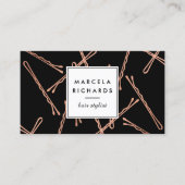 Chique Roos Gouden Bobby Pins Haar Stylist Salon Z Visitekaartje (Voorkant)