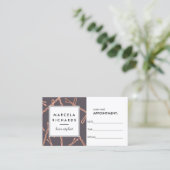 Chique Roos Gouden Bobby Pins op Grijze Afspraak Afsprakenkaartje (Staand voorkant)