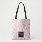 Chique Roos Gouden Bobby Pins Roze Gepersonaliseer Tote Bag (Voorkant)