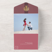 Chique Roos gouden bruiloft All In One Uitnodiging (Buitenkant)