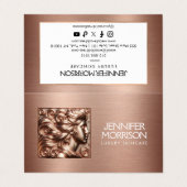 Chique Roos Gouden Cameo Logo Beauty, Haar, Huidve Visitekaartje (Buitenkant ongevouwen)