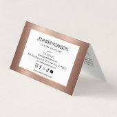 Chique Roos Gouden Cameo Logo Beauty, Haar, Huidve Visitekaartje (Achterkant)