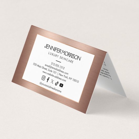 Chique Roos Gouden Cameo Logo Beauty, Haar, Huidve Visitekaartje (Achterkant)