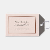 Chique Roos Gouden Folie & Blush Roze Natuurlijke  Cadeaulabel (Voorkant (Horizontaal))