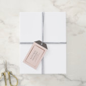 Chique Roos Gouden Folie & Blush Roze Natuurlijke  Cadeaulabel (Met Touw)