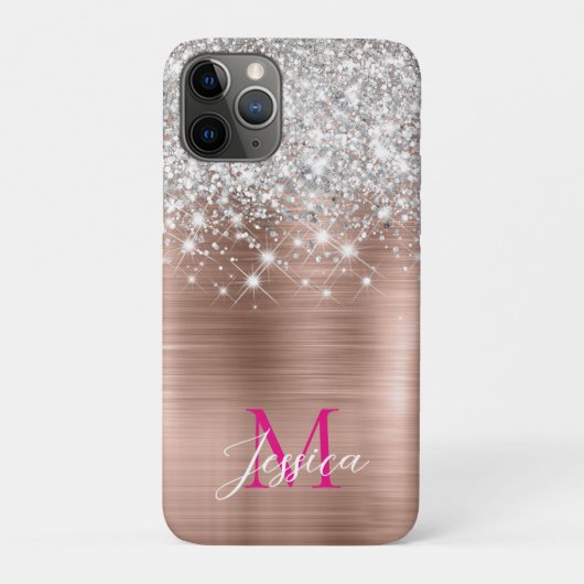 Chique Roos Gouden Folie Faux Glitter Hot Roze Mon Case-Mate iPhone Case (Achterkant)
