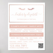 Chique Roos Gouden Folie Wimpers Beauty Make-up Ar Poster (Voorkant)