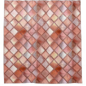 Chique Roos Gouden Glam Tegels Douchegordijn (Voorkant)