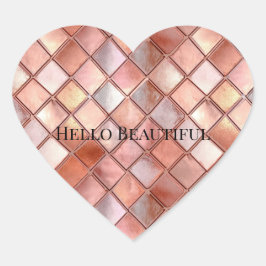 Chique Roos Gouden Glam Tegels Hart Sticker