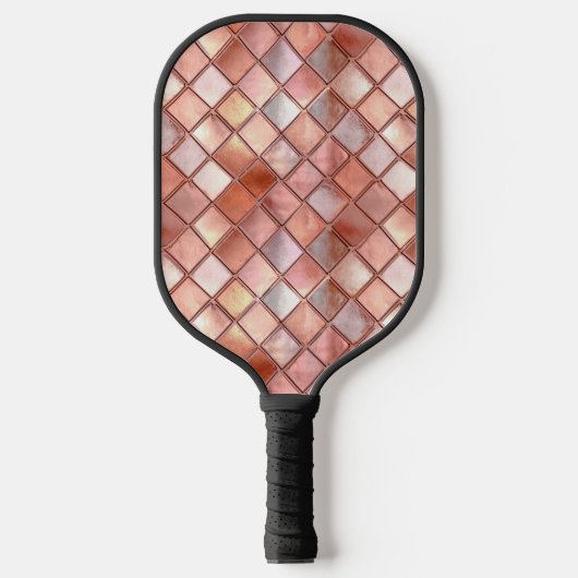 Chique Roos Gouden Glam Tegels Pickleball Paddle (Voorkant)