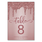 Chique Roos Gouden Glitter Bruiloft Kaart (Achterkant)