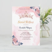 Chique Roos Gouden Glitter Kroonbloemen Sweet 16 Kaart (Staand voorkant)