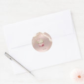 Chique Roos Gouden Glitter Marmeren Cupcake Ronde Sticker (Envelop)