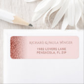 Chique Roos Gouden Glitter Sparkle Glam Blush Roze Etiket (Insitu)